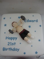weightlifting theme birthday cake